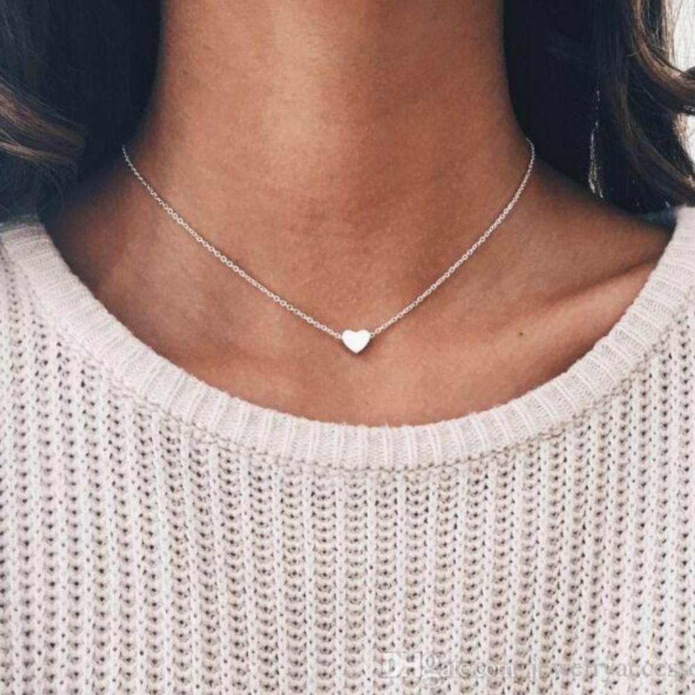 Silver Tiny Heart necklace Trendy